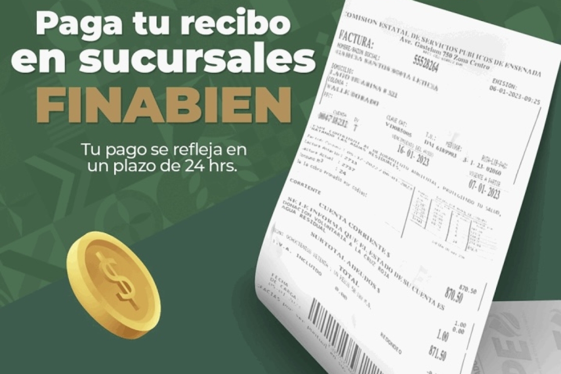 RECIBO DEL AGUA PUEDE PAGARSE EN FINABIEN: CESPE