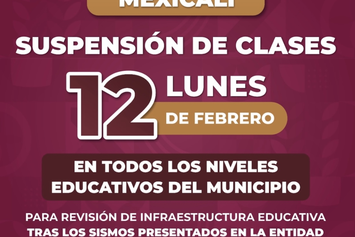 SUSPENSIÓN DE CLASES ESTE 12 LUNES