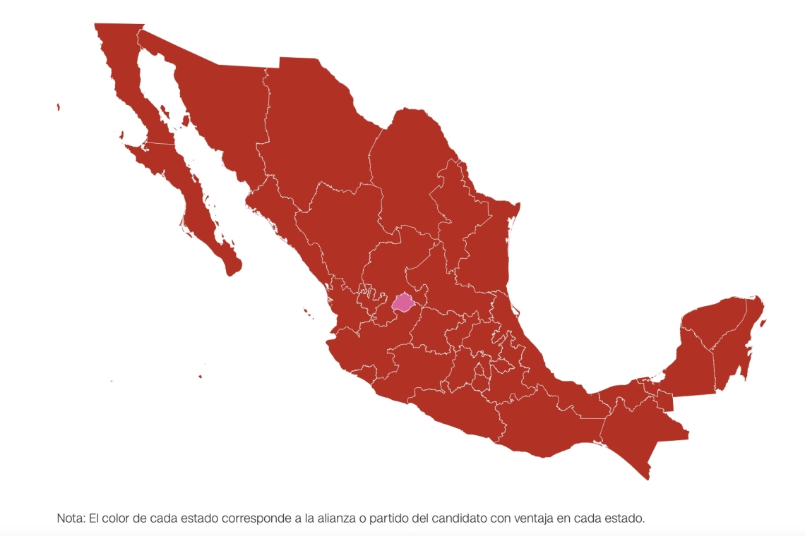 MAPA DE RESULTADOS DE LAS ELECCIONES PRESIDENCIALES 2024 EN MÉXICO: ¿DÓNDE GANARON SHEINBAUM, GÁLVEZ Y MAYNEZ?