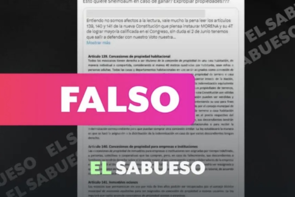 ¿MORENA ALISTA NUEVA CONSTITUCIÓN PARA EXPROPIAR LAS CASAS? FALSO