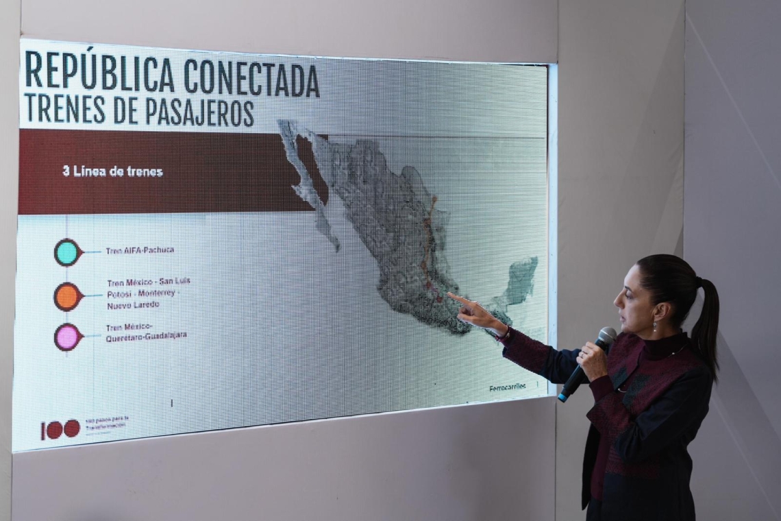 CLAUDIA SHEINBAUM PRESENTA PRIMERAS TRES NUEVAS RUTAS DEL TREN DE PASAJEROS