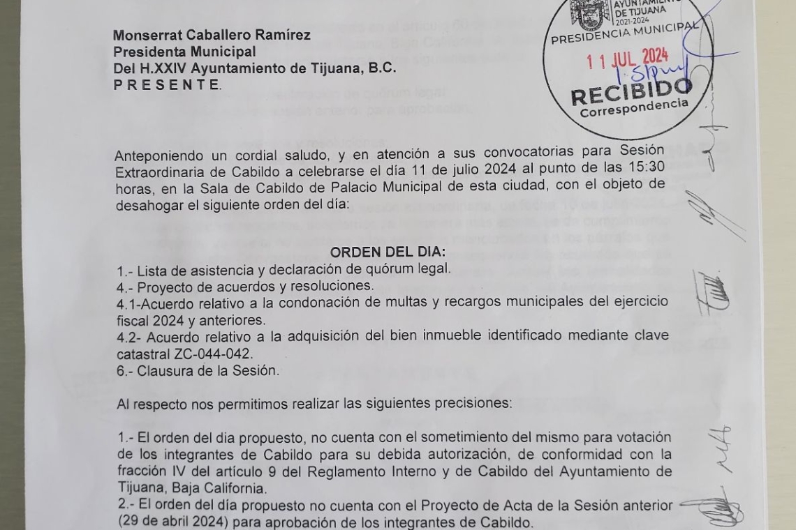 ALERTAN REGIDORES DE INCONSISTENCIAS LEGALES EN CONVOCATORIA A SESIÓN EXTRAORDINARIA DE CABILDO 