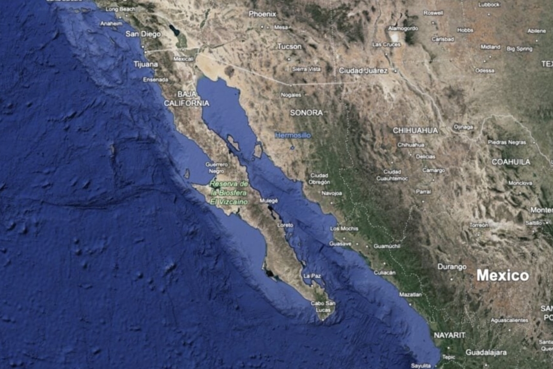 PENÍNSULA DE BAJA CALIFORNIA SE SEPARA DE MÉXICO Y SERÁ UNA ISLA;  YA SE HA MIVIDO 24 METROS 