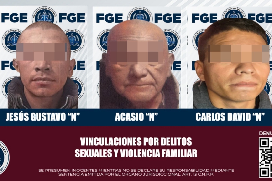 FGE vincula a proceso a tres acusados por delitos sexuales y violencia familiar 