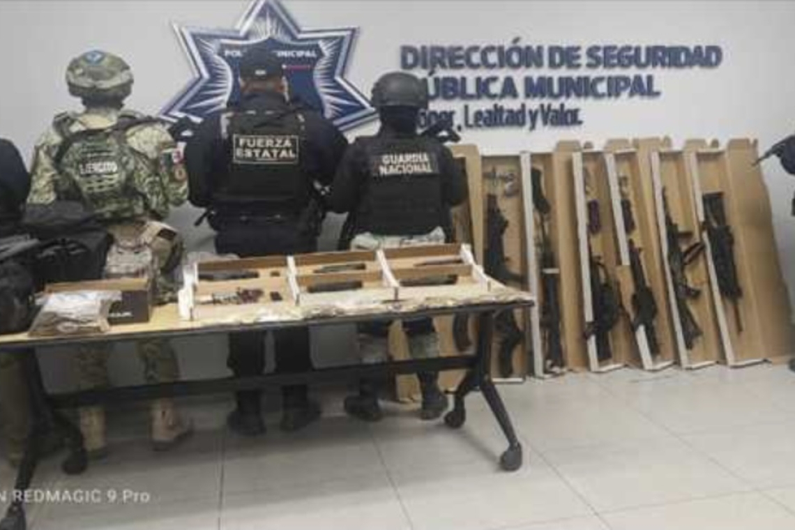 Decomisan arsenal en operativo conjunto en Mexicali