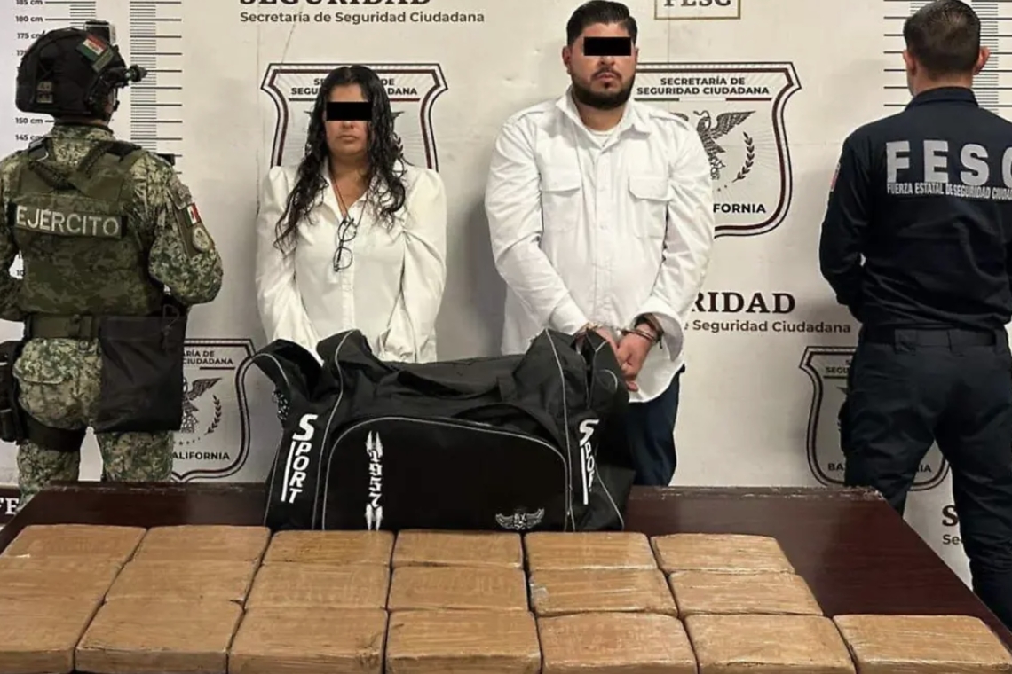 Decomisan casi 22 kilos de cocaína en Tijuana; un hombre y una mujer fueron detenidos