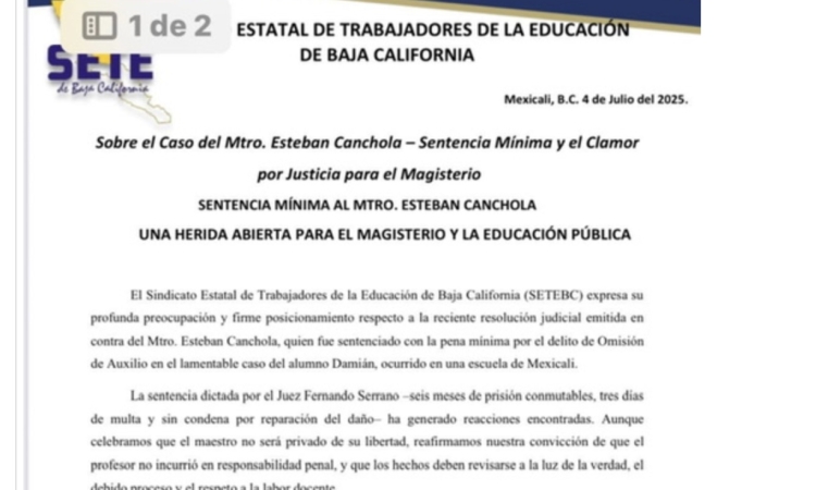 EL SETEBC manifiesta su postura.