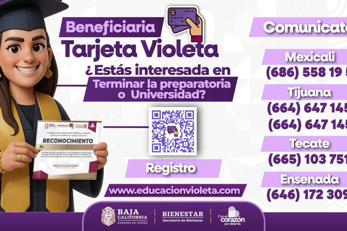 Tarjeta Violeta, permite superación académica. 