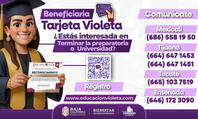 Tarjeta Violeta, permite superación académica. 