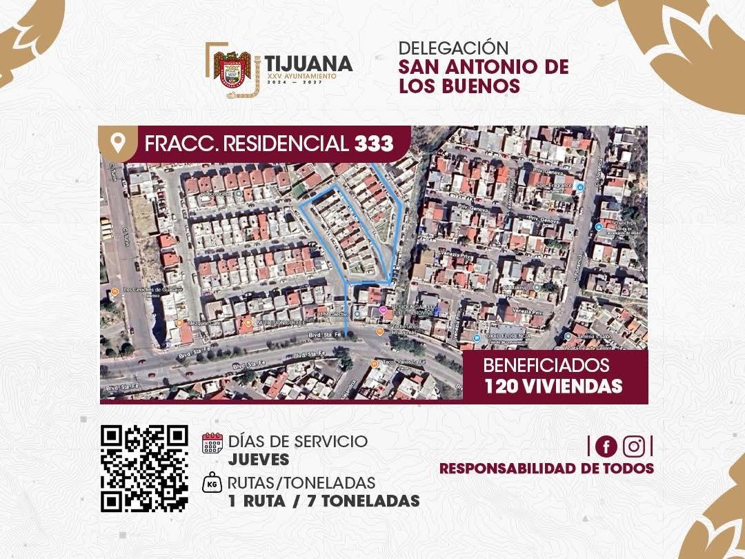 Ruta fracc residencial 333