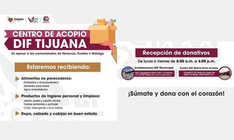 Se suma Gobierno Municipal con centros de acopio en apoyo a familias afectadas por lluvias en el país