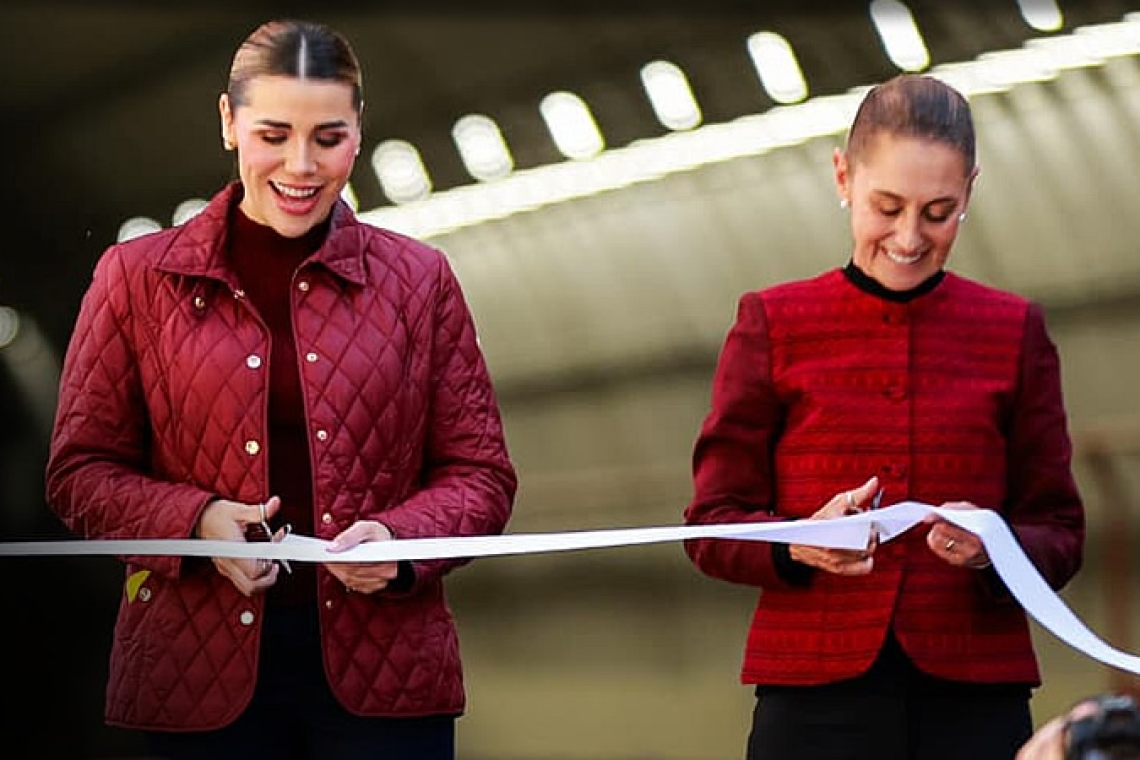 INAUGURAN CLAUDIA SHEINBAUM Y MARINA DEL PILAR PRIMER TRAMO DEL VIADUCTO ELEVADO Y LA UNIVERSIDAD ROSARIO CASTELLANOS