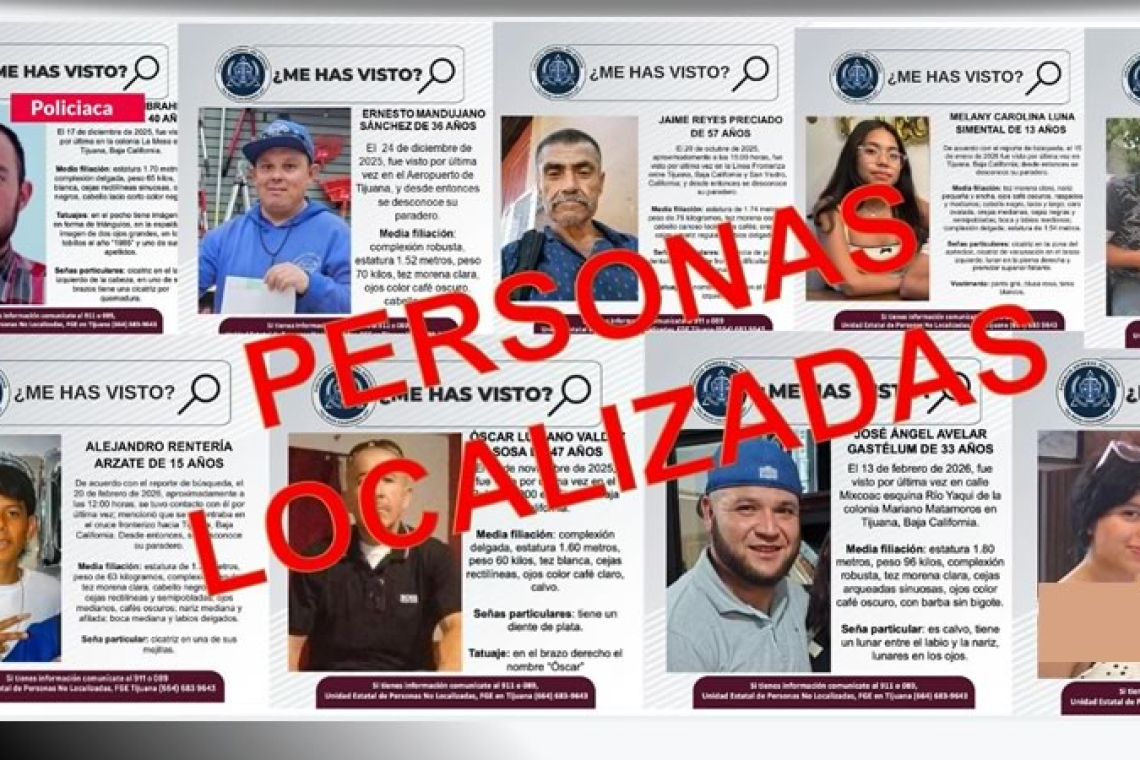 Localizan a nueve personas reportadas como desaparecidas