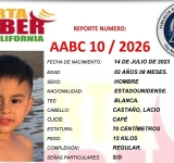 Emiten ficha de búsqueda de menor de 2 años sustraído con violencia