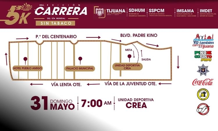 Prepara Gobierno Municipal la 2da. edición de la Carrera 5K por el Día Mundial Sin Tabaco