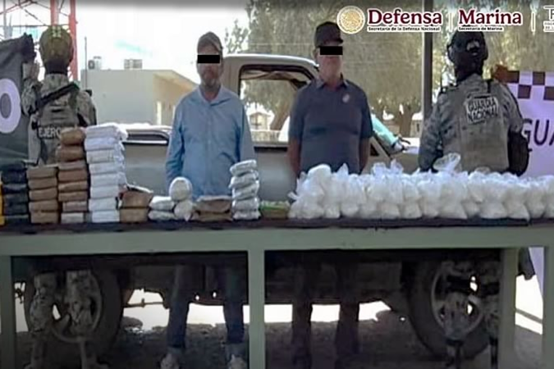 Autoridades federales aseguran 341 kilos de drogas en Sonora y Baja California; hay dos detenidos