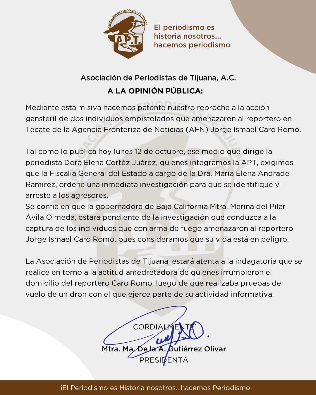 carta periodistas