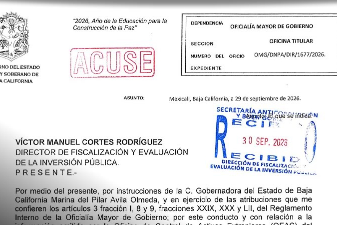 INSTRUYE GOBERNADORA MARINA DEL PILAR REVISIÓN EXHAUSTIVA TRAS LISTA DE LA OFAC Y REMISIÓN DE EXPEDIENTES A LA SECRETARÍA ANTICORRUPCIÓN
